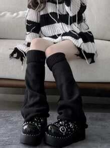 1/2 Pair Y2K Solid Color Leg Warmers, Suitable For Skirt Matching ...