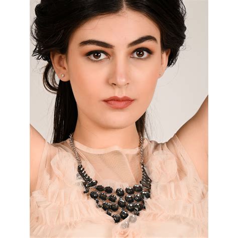 Buy Odette Grey Crystal Earthly Bib Necklace Online