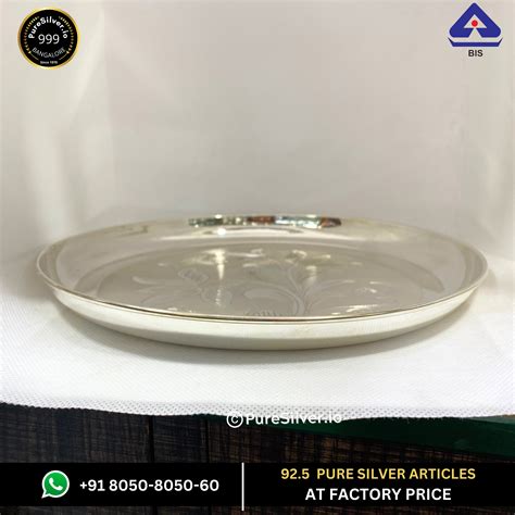 Pure Silver Plate - Nasta Silver Thali (6 to 12 inches / 100 gms to 630 ...