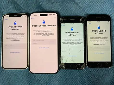 4 - Apple iPhones (User Locked): 14 Pro Max, 12 (Cracked Glass), 8, and ...
