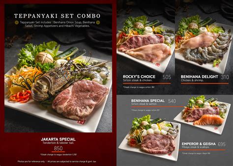 Menu at Benihana The Japanese Steakhouse, Jakarta