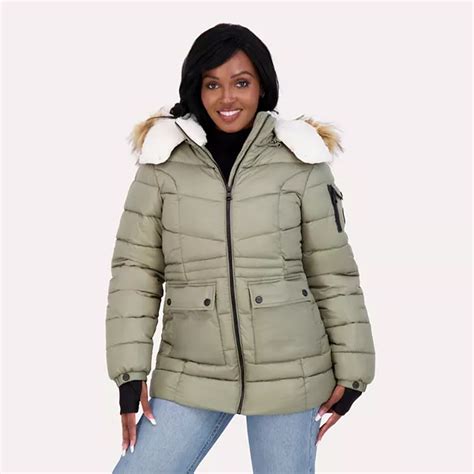 Juniors' madden girl Heavyweight Puffer Coat with Detachable Faux-Fur ...