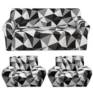 HOME BEAUTIFIER Polyester Spandex Printed Sofa Cover Big Elasticity ...