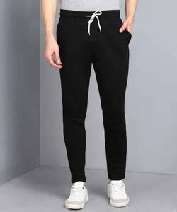 Ms stretchable clothes Solid, Washed, Self Design Men Black Track Pants ...