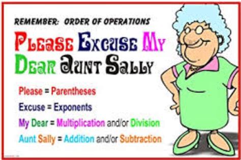 Please excuse my dear aunt sally Quiz