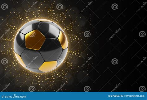 Black and Gold Soccer Ball on a Glittering Background Stock Vector ...
