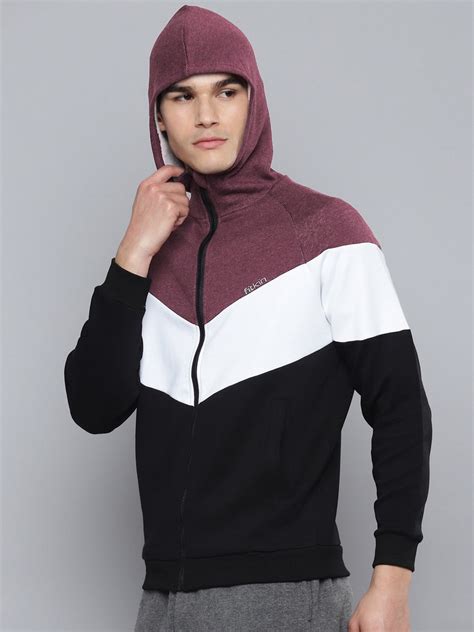 Men's Black & White Colorblocked Pure Cotton Sporty Jacket – Fitkin
