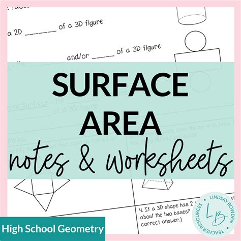 Image result for Surface Area Notes