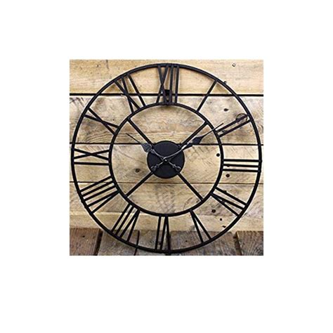 Designer Metallic Black Roman Clock (Dia 24 inches) - Punam Metalcrafts