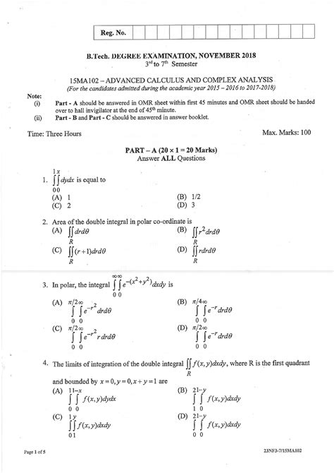 15MA102 3 Sem - University papers - Advanced Calculus And Complex ...