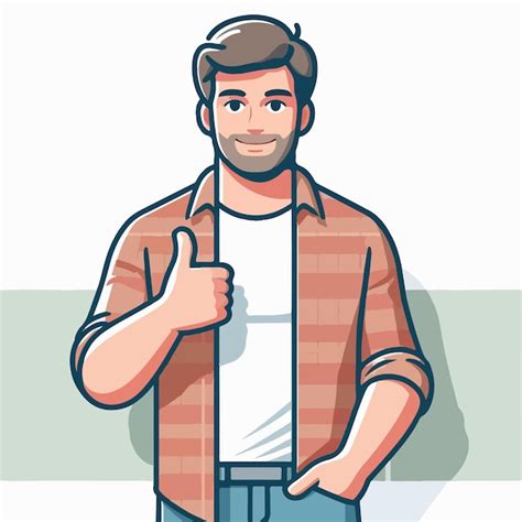 Happy man vector giving thumbs up | Premium AI-generated vector