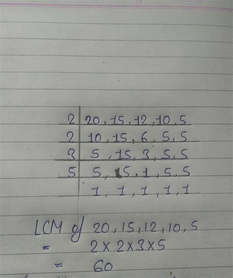 lcm of 20,15,12,10,5 please say it for me - Brainly.in