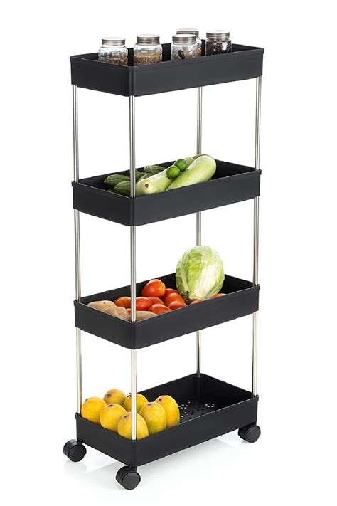 ETWOR Plastic-Stainless Steel Fruit & Vegetable Stand Kitchen Trolley ...