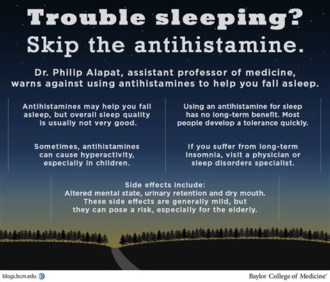 Avoid using antihistamines as sleep aids