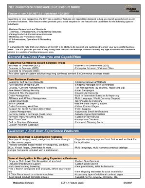 Fillable Online Mediachase .NET eCommerce Framework - ECF Feature ...