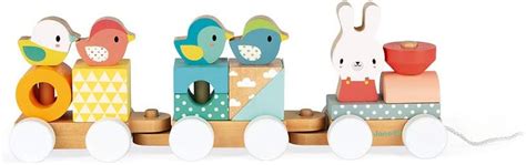Buy Janod Pure 2-in-1 Beech & Cherry Wood Train Pull-Along & Activity ...