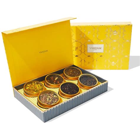 VAHDAM, Assorted Tea Gift Sets - Glow (180g) Premium Gift Box - 6 ...