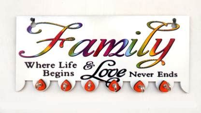 KNU craftvila Family quato key holder Wood Key Holder Price in India ...