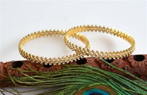 Gold tone cz set of 2 bangles – dreamjwell