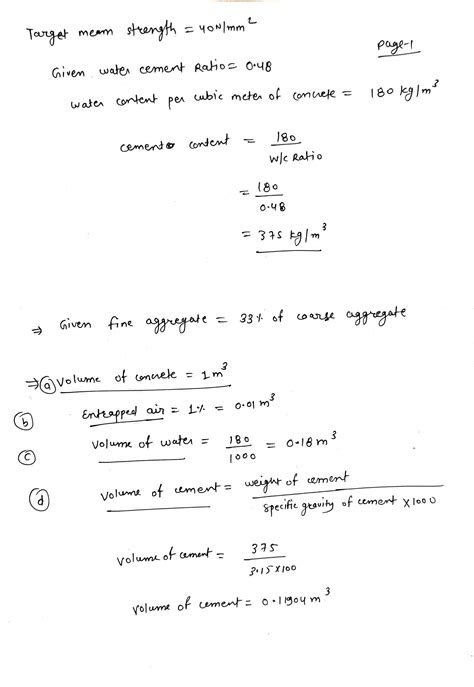 [Solved] 3. Given the following data for a concrete mixture: Target concrete... | Course Hero