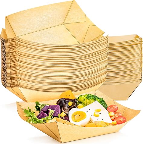 40 Pack 1Lb Paper Food Boat Trays Disposable Paper Boats Bowls ...