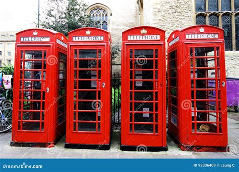 Red Telephone Booths in Cambridge Editorial Stock Image - Image of ...