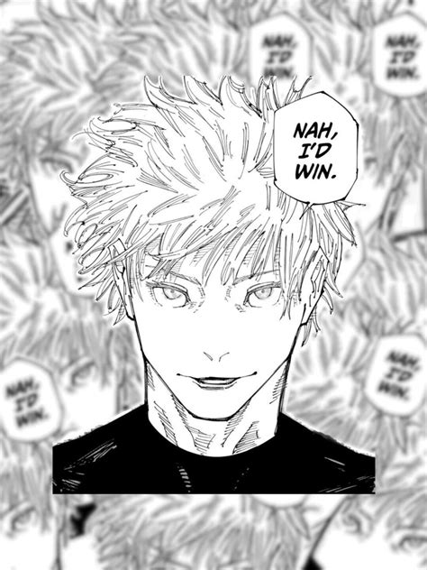 Jujutsu Kaisen - Gojo Satoru - "nah, I'd Win" Sticker Manga Quote ...
