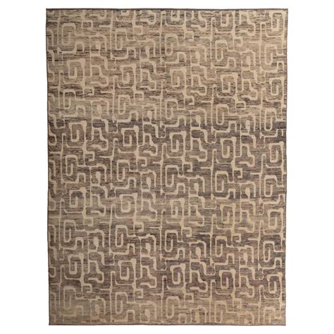 Zameen Patterned Modern Wool Rug - 9' x 11'9" For Sale at 1stDibs