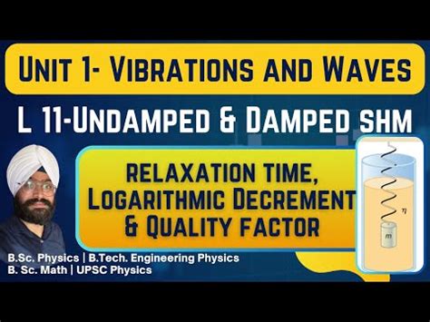 L 11 Relaxation time; logarithmic decrement and quality factor for ...