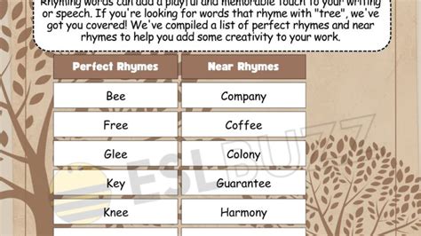 Words that Rhyme with Be to be the Best at Rhyming - ESLBUZZ
