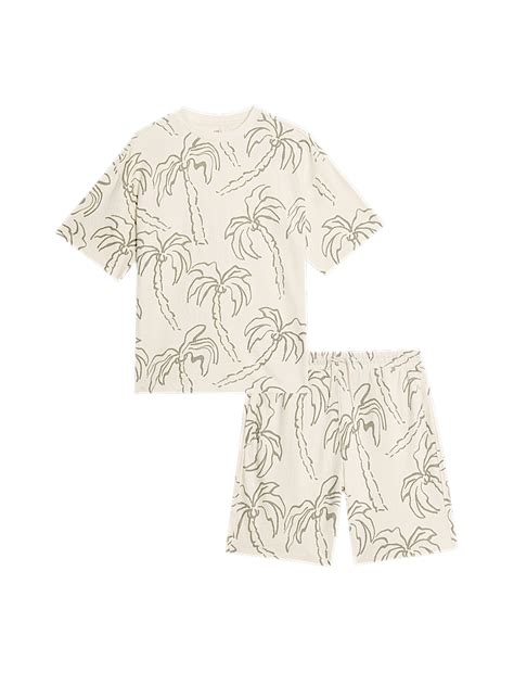 Buy 2pc Pure Cotton Palm Tree T-Shirt and Shorts (6-16 Yrs) at Marks ...