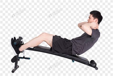 仰卧板上做仰卧起坐的健身男性元素素材下载-正版素材400390823-摄图网
