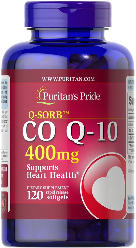 Q-SORB™ Co Q-10 400 mg, 120 Rapid Release Softgels (13339) | Puritan's ...