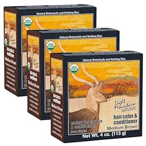 Light Mountain Natural Hair Color & Conditioner Medium Brown 4 oz (113 ...