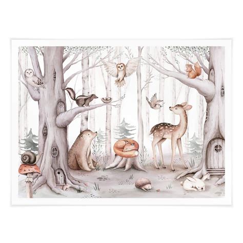 Poster Kvilis - Cute Forest Animals | wall-art.com