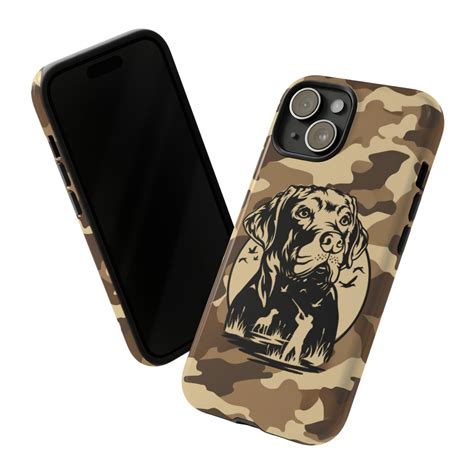 Camo Phone Case, Duck Camo, Hunting Dog, Tough Case, iPhone 15 14 13 ...