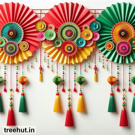 Paper Fan Wall Decoration Ideas for Navratri, Ganpati Utsav, Diwali ...