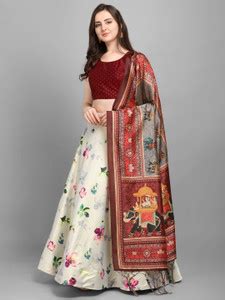 Samah Floral Print, Digital Print Semi Stitched Lehenga Choli - Buy ...