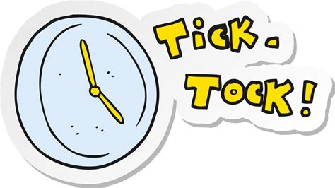 sticker of a cartoon ticking clock 11720602 Vector Art at Vecteezy