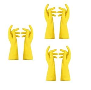 Ekon Combo of 3 Latex Non Slip Multipurpose Heavy Duty Reusable Safety ...