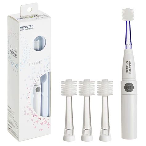 MegaTen by Compac Lumi Adult Sonic Toothbrush with 360 Degree Bristles ...