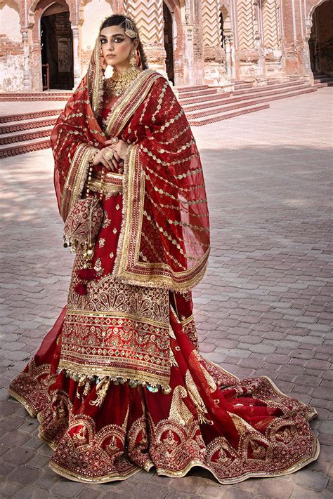 Mohsin Naveed Ranjha ‘Biya Begum’ Red Organza Bridal Jora – Nainpreet ...