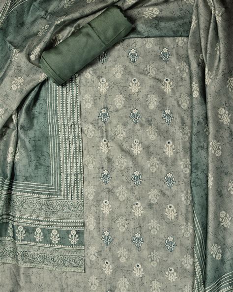 Chanderi Hand Embroidered Suit with Chanderi Printed Dupatta – Lavanya ...