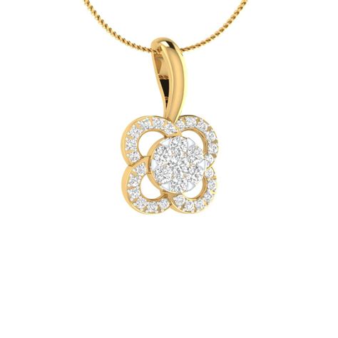 Buy .925 Sterling Silver Plated and American Diamond Flower Pendant ...