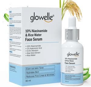 glowelle 10% Niacinamide Rice Water Face Serum Glowing & Brightening ...