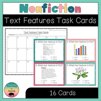 Image result for Text Features Task Cards
