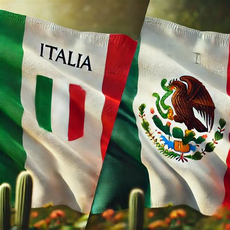 Italy Flags And Mexico Flag Italian And EU Flags (Bandiera Italiana Ed