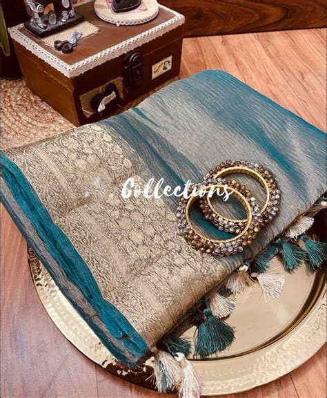 Leena Banarsi Crush Tissue saree Indian sari – Safrina Fashion