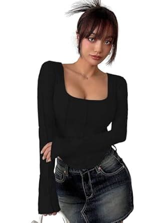Buy Sugathari Women's Black Solid Long Sleeve Wrap-Style Square Split ...