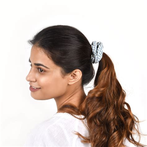 Bewitched Lavie Blue Plaid Scrunchie For Women – Joker & Witch